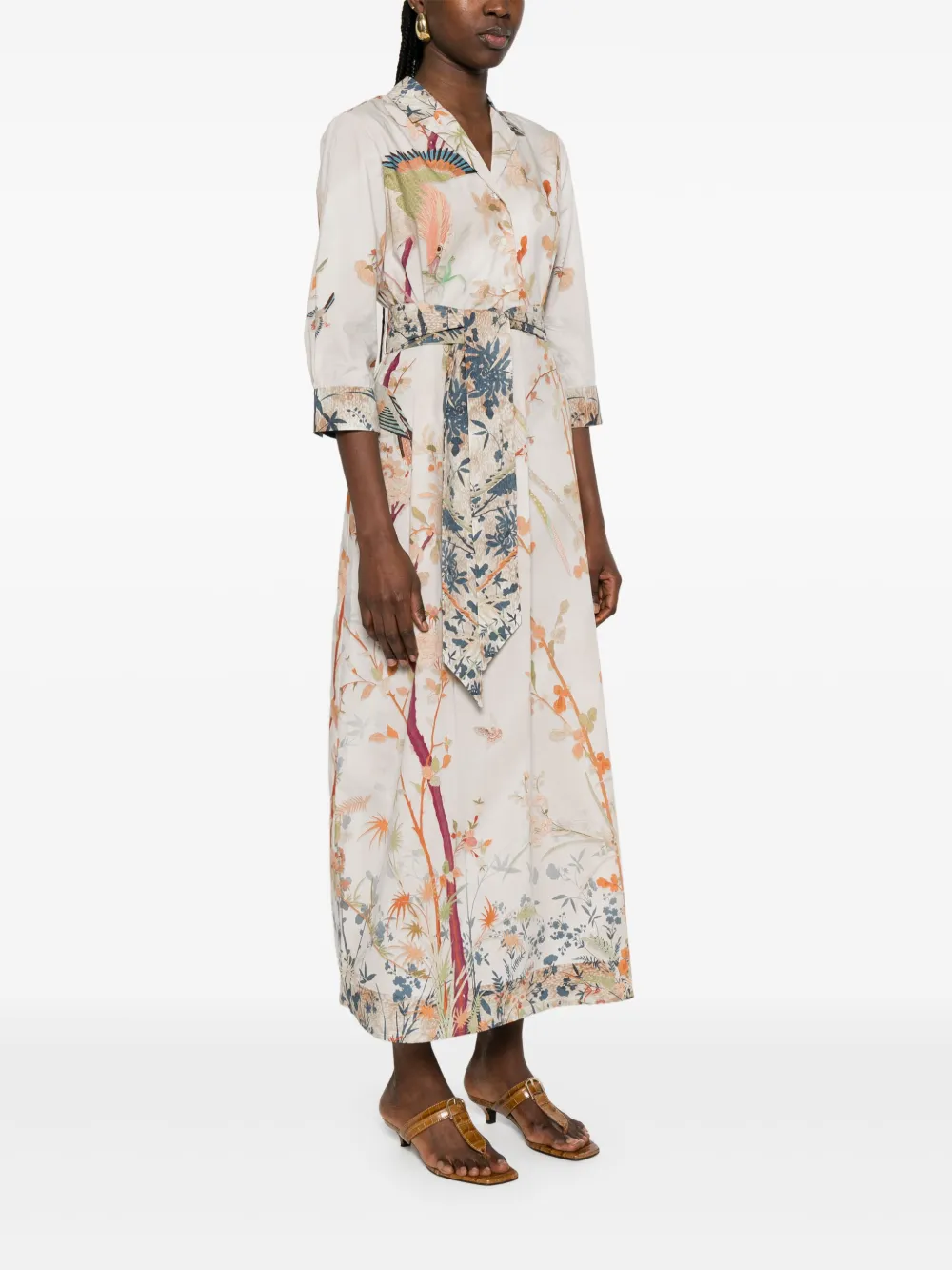 Pierre-Louis Mascia Maxi-jurk met print Beige