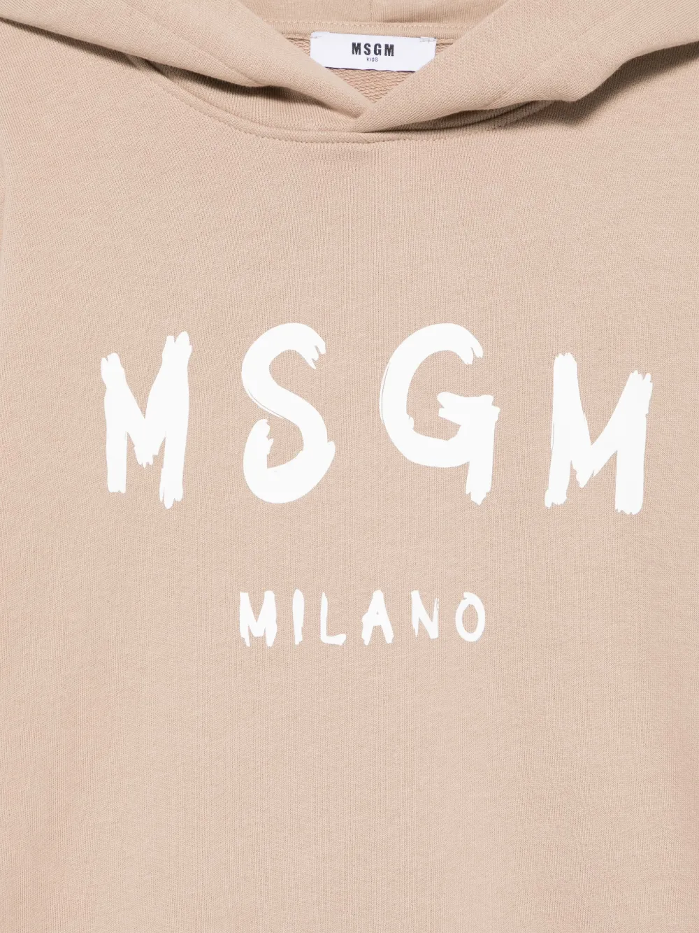 MSGM Kids Hoodie met logoprint Beige