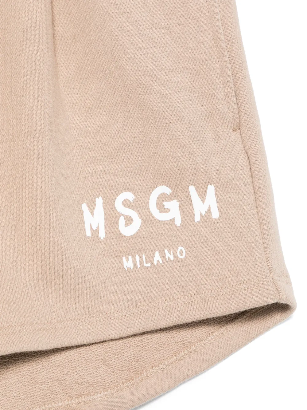 MSGM Kids Trainingsshorts met logoprint Beige