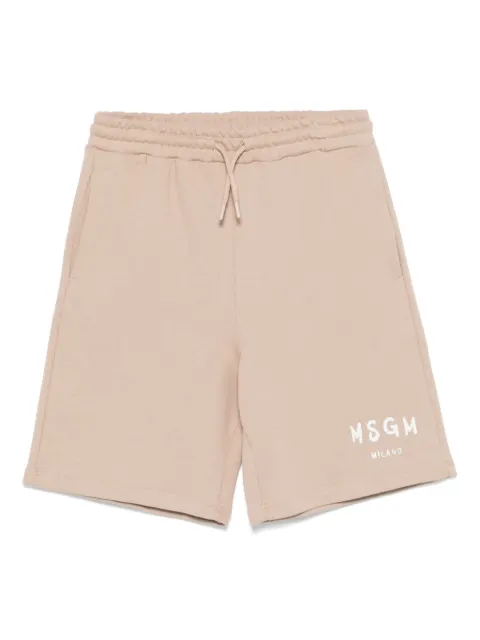 MSGM Kids logo-print track shorts