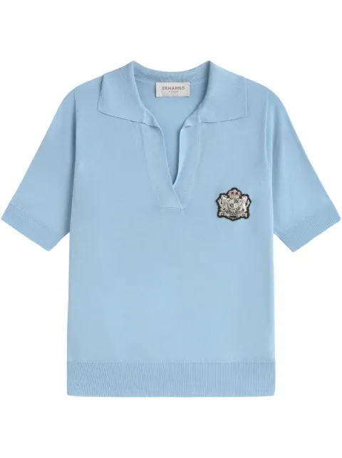 ERMANNO FIRENZE  logo-embroidered polo top 