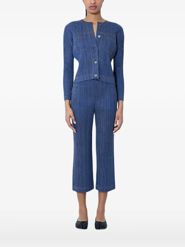 Pleats Please Issey Miyake デニムライク ジャケット | ブルー 