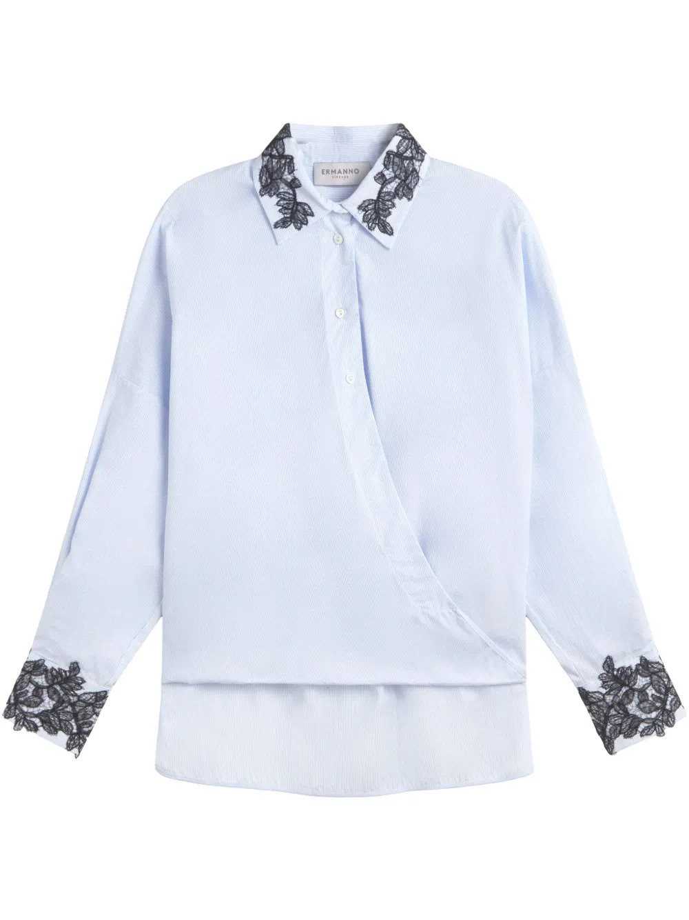 ERMANNO FIRENZE  camisa con detalles de encaje | azul | Image 1