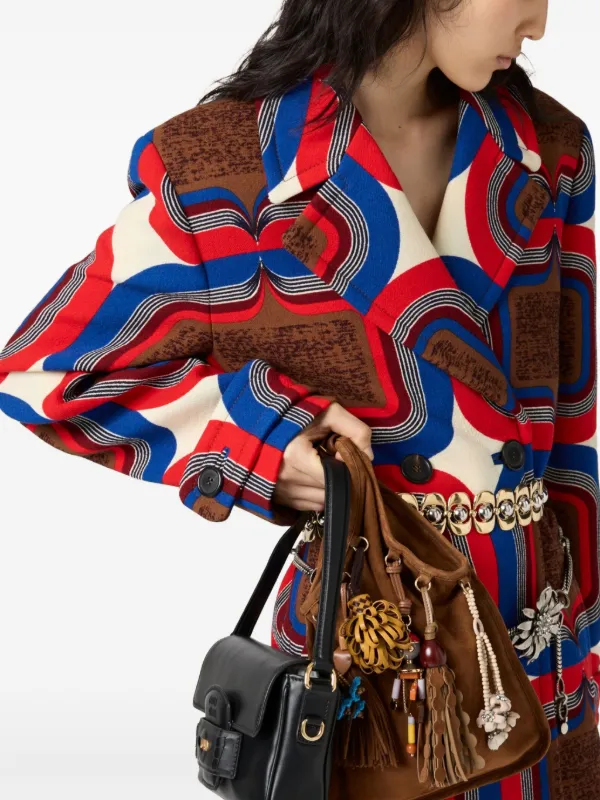 Miu Miu Trick Suede Tote Bag | Brown | FARFETCH