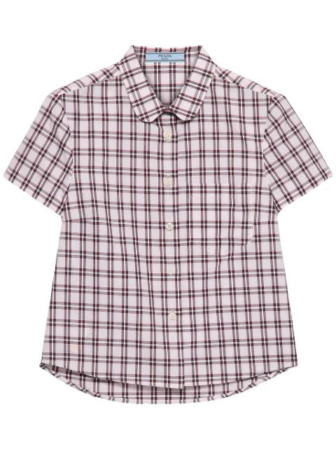 Prada check-print cotton shirt