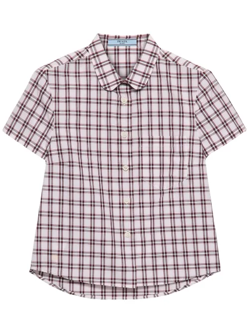 Chemise en coton à carreaux - Prada - Modalova