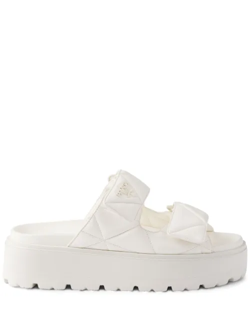 Sandales en cuir à design matelassé 45 mm - Prada - Modalova