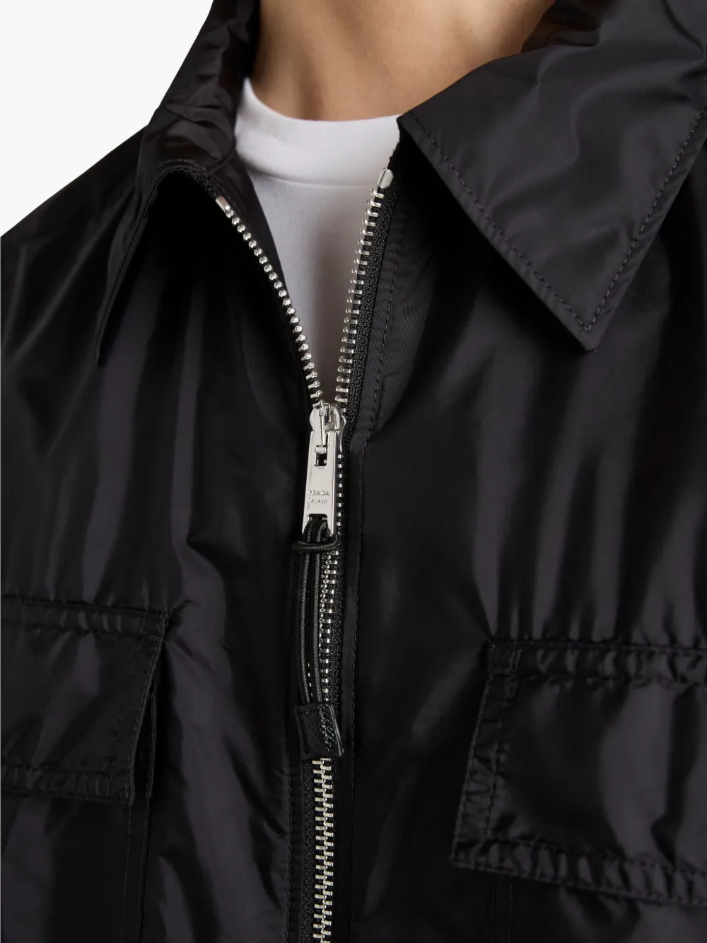 Prada Shirtjack met logo Zwart