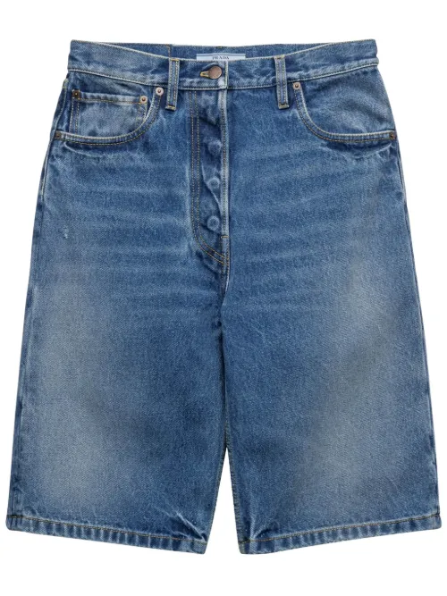 Short en jean à coupe droite - Prada - Modalova