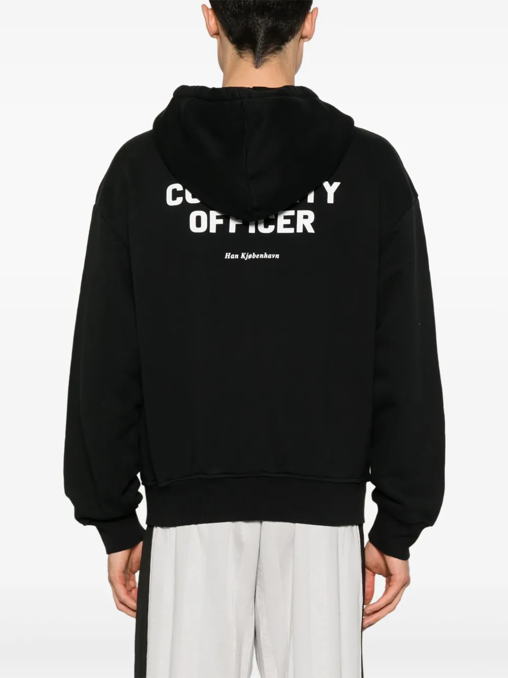 Han Kjøbenhavn Officer hoodie met print Zwart