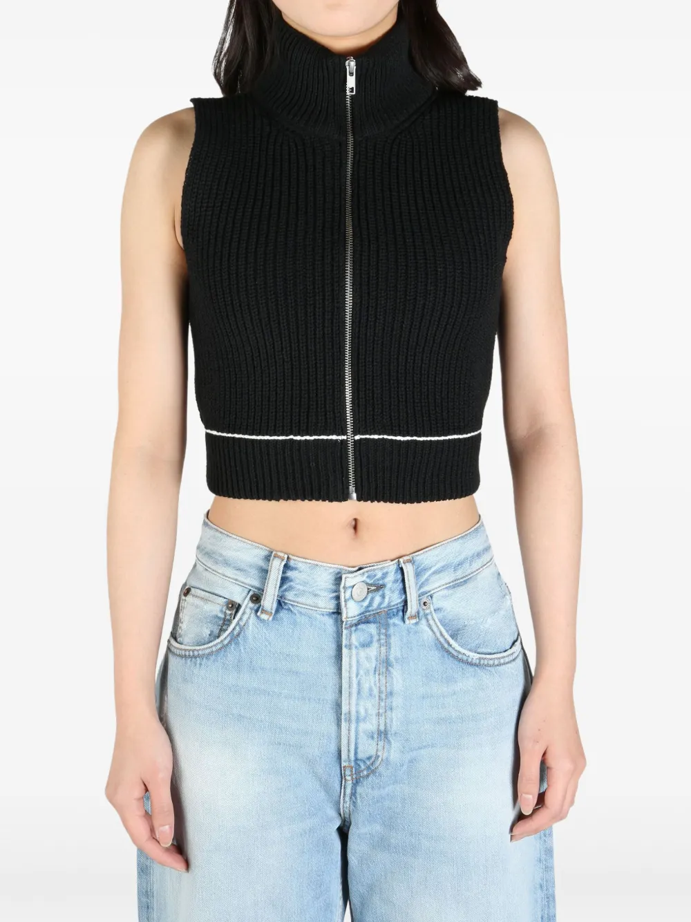 MM6 Maison Margiela zip-up blouse - Zwart