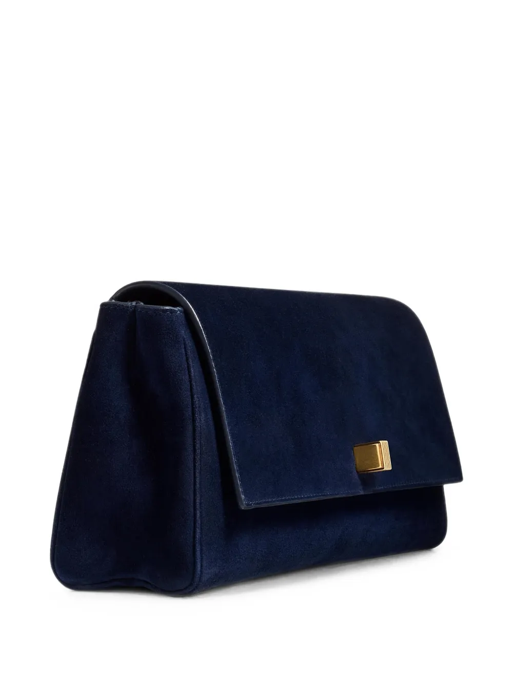 KHAITE Suède clutch Blauw