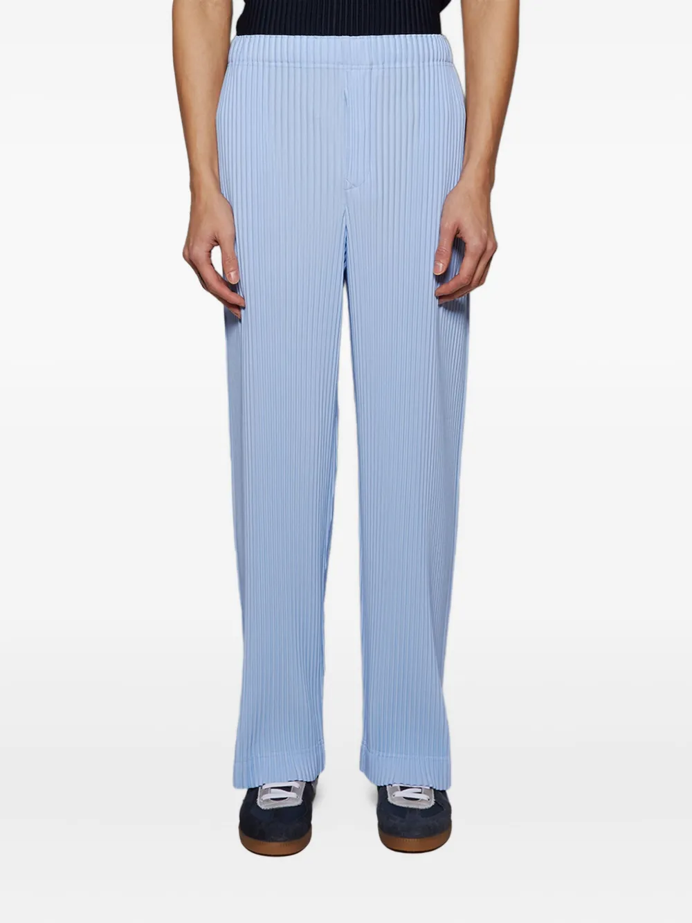 Homme Plissé Issey Miyake ribbed trousers Blauw