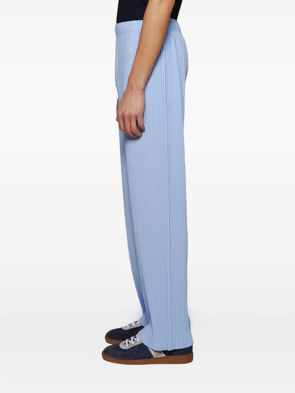 Homme Plissé Issey Miyake ribbed trousers Blauw