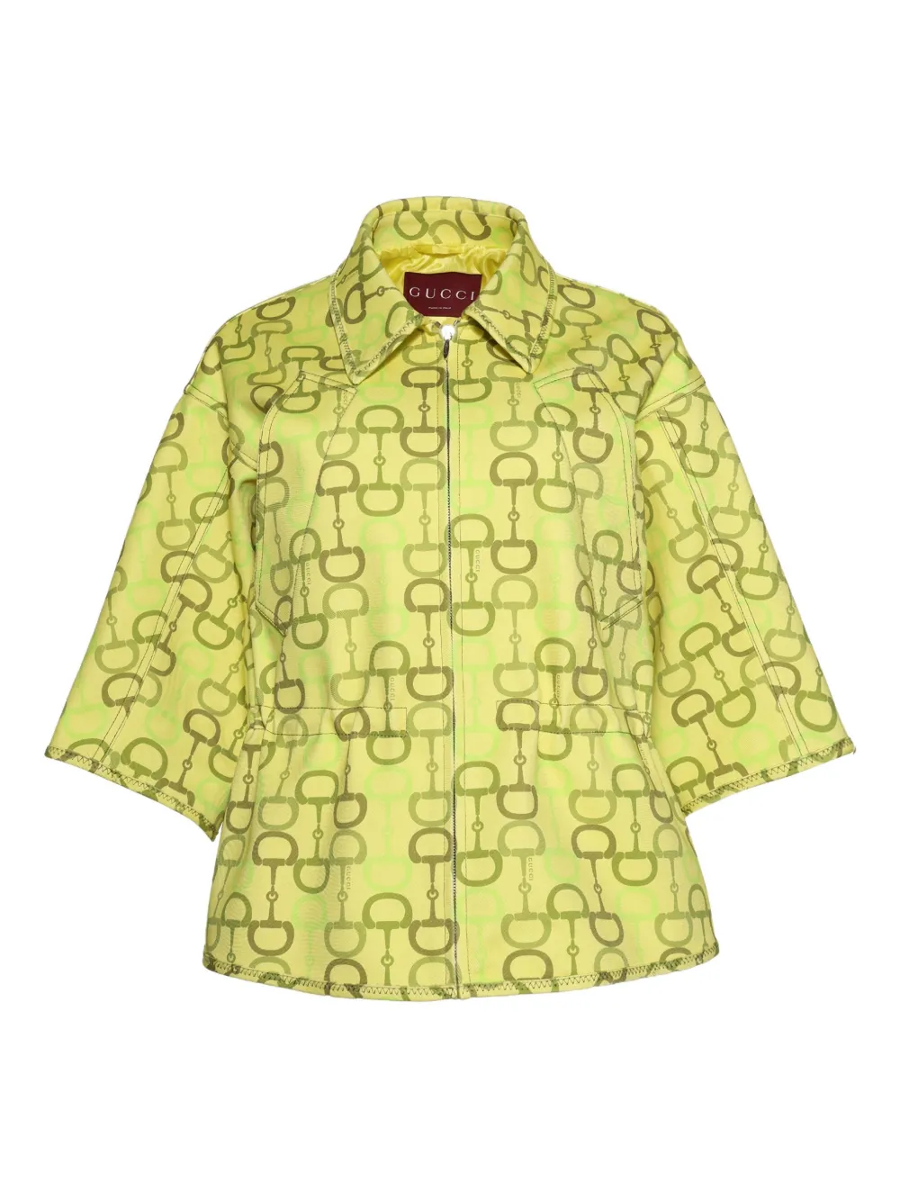 Gucci horsebit-print jacket Groen