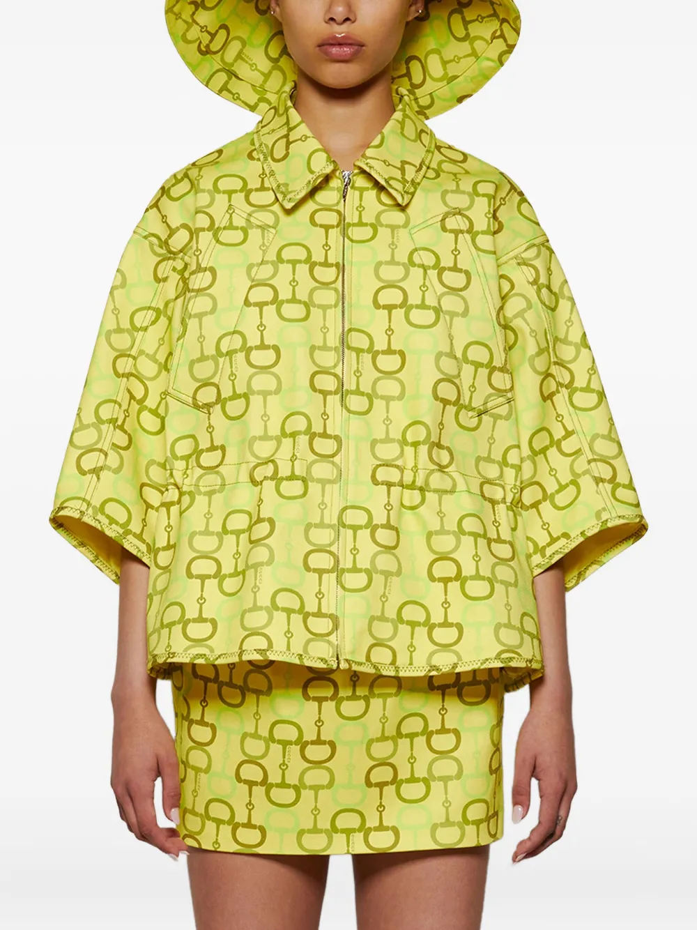 Gucci Jack met Horsebit-print Groen