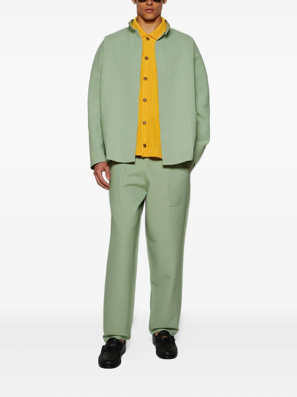 Homme Plissé Issey Miyake Inlaid elasticated-waist trousers - Groen