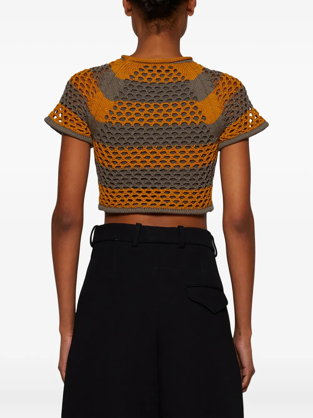 Diotima Rae Crocheted Short-sleeve Top In Multi