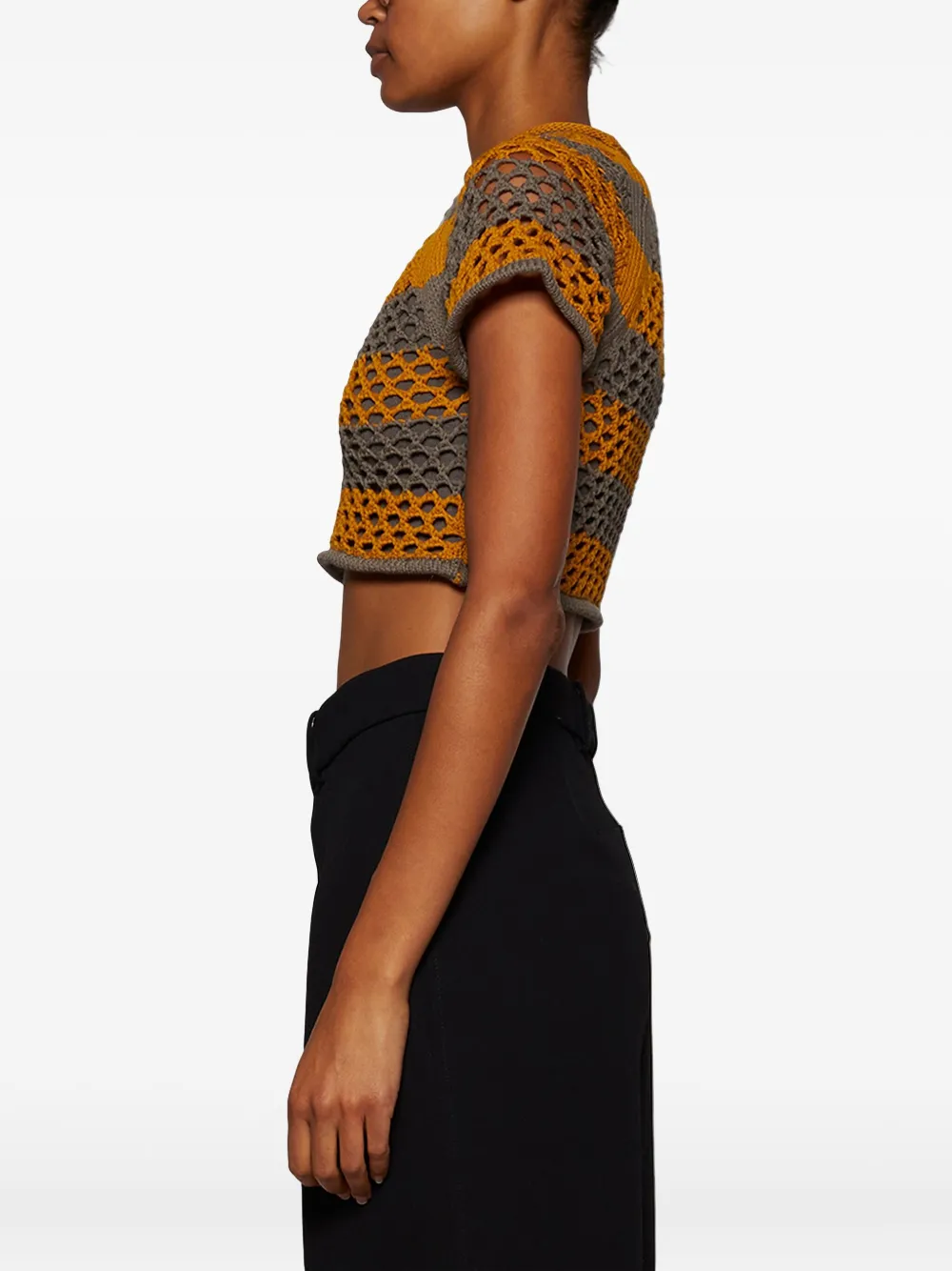 Diotima Rae Crocheted Short-sleeve Top In Multi