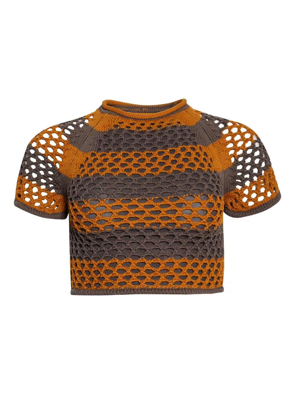 diotima Rae crocheted short-sleeve top – Brown