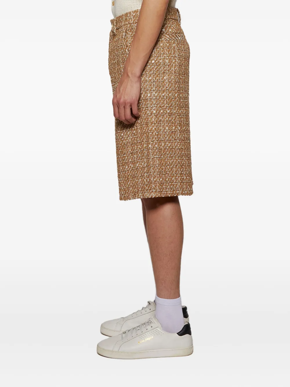 AMIRI Boucle front-pleat shorts Bruin