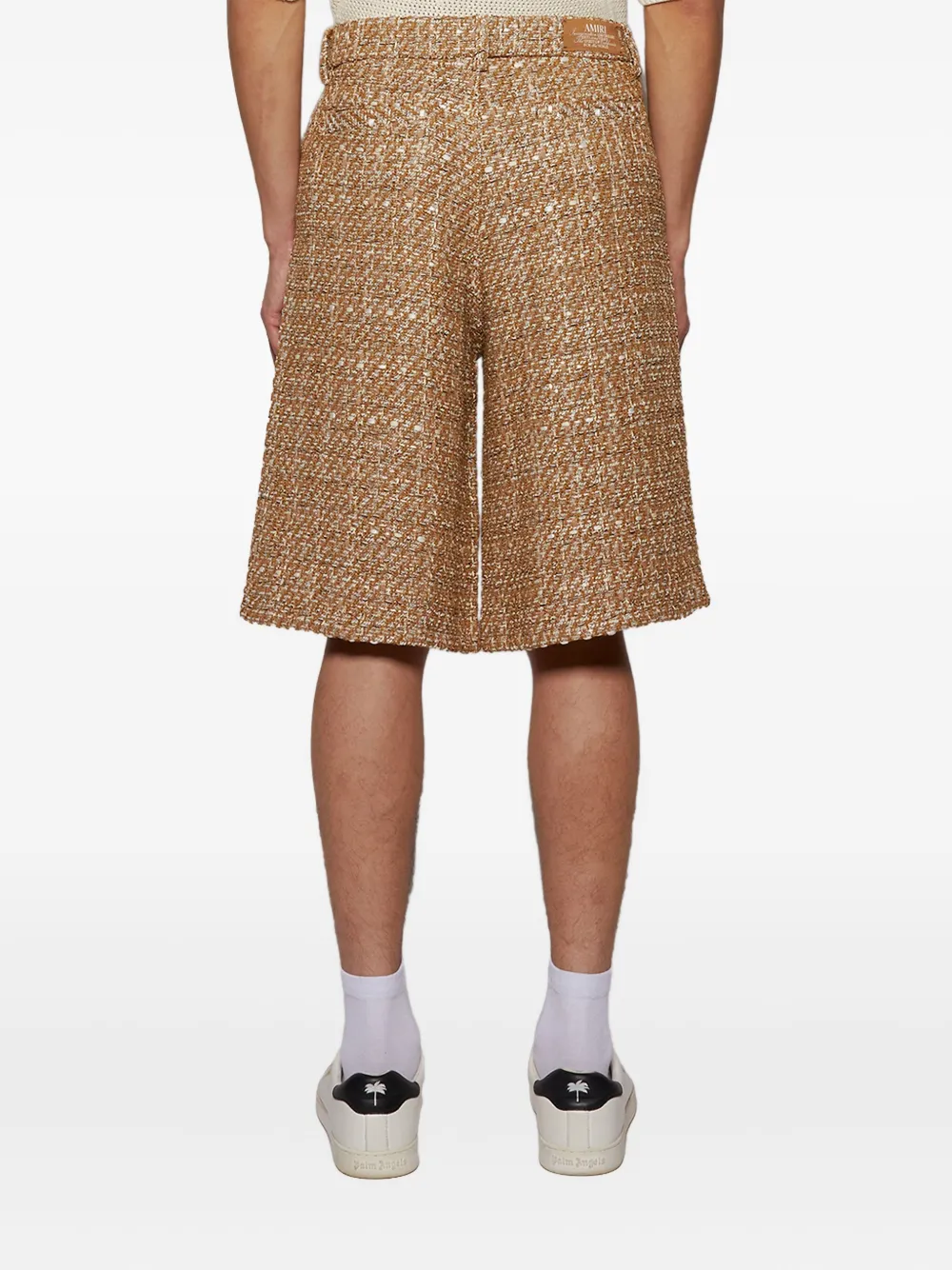 AMIRI Boucle front-pleat shorts Bruin