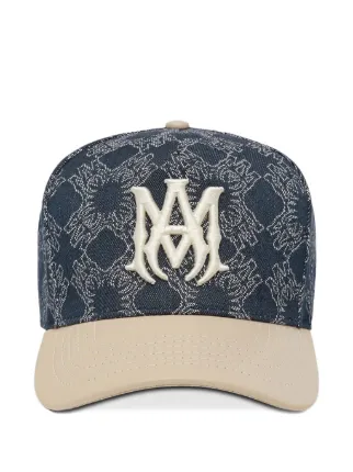 AMIRI MA Leather Brim Denim Hat | Blue | FARFETCH