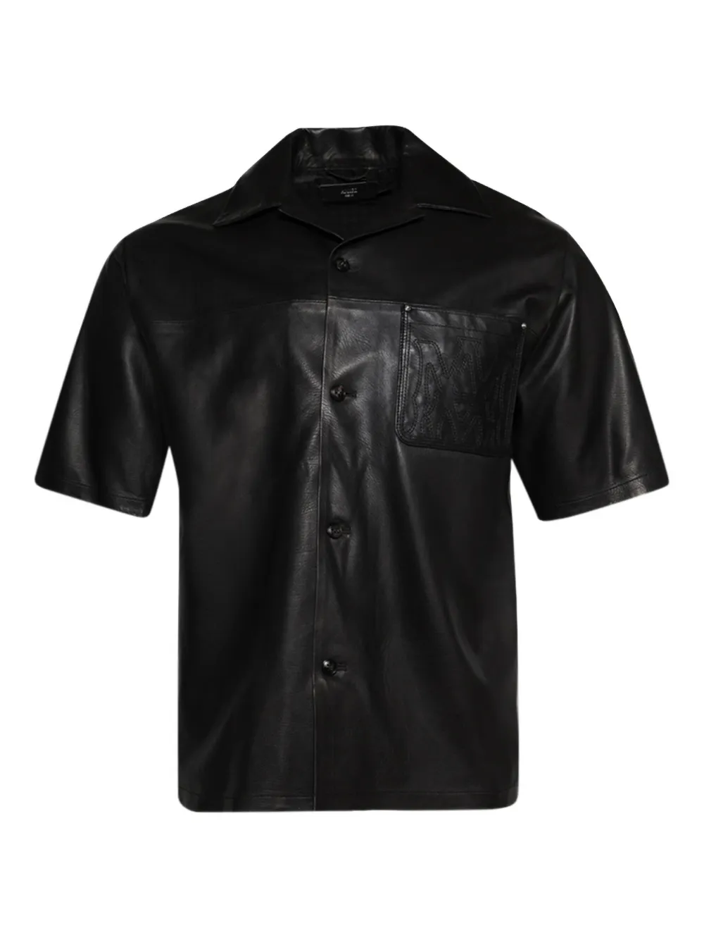 AMIRI MA embroidery leather shirt Zwart