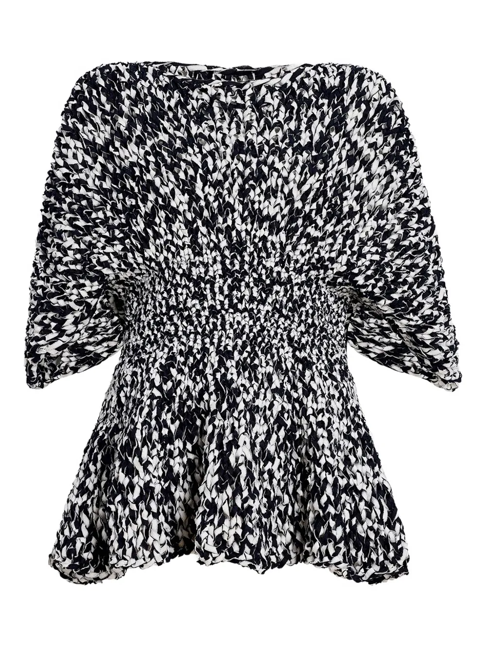 KHAITE Mathilde peplum top met pofmouwen Blauw