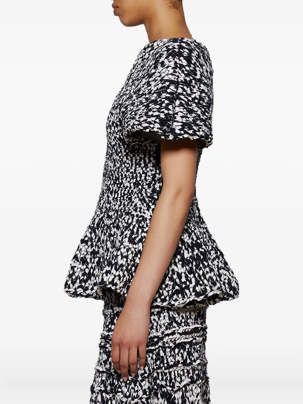 KHAITE Mathilde peplum top met pofmouwen Blauw