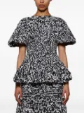 KHAITE Mathilde bubble-sleeve peplum top - Blue