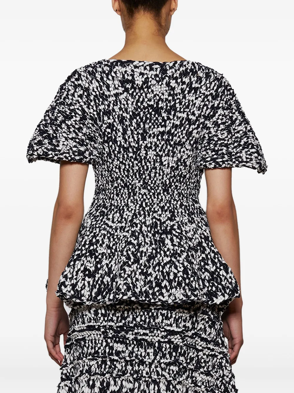 KHAITE Mathilde peplum top met pofmouwen Blauw