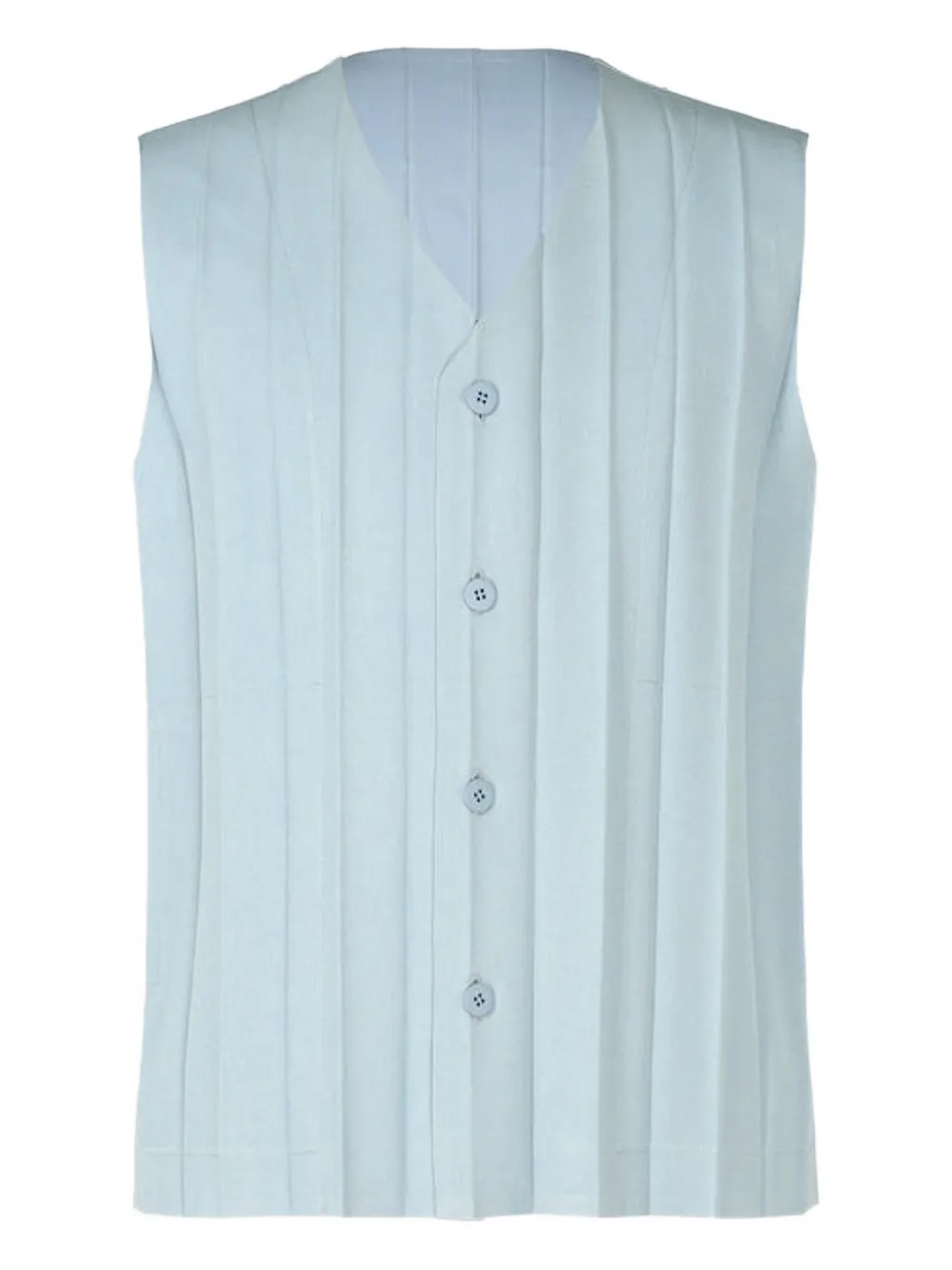 Homme Plissé Issey Miyake Geplooide spencer met knopen Blauw