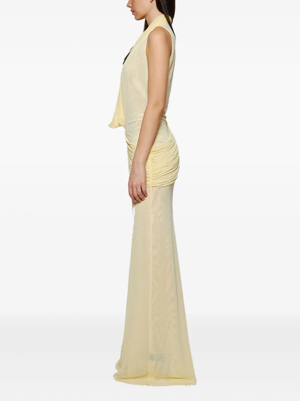 David Koma cowl-neck draped gown Geel