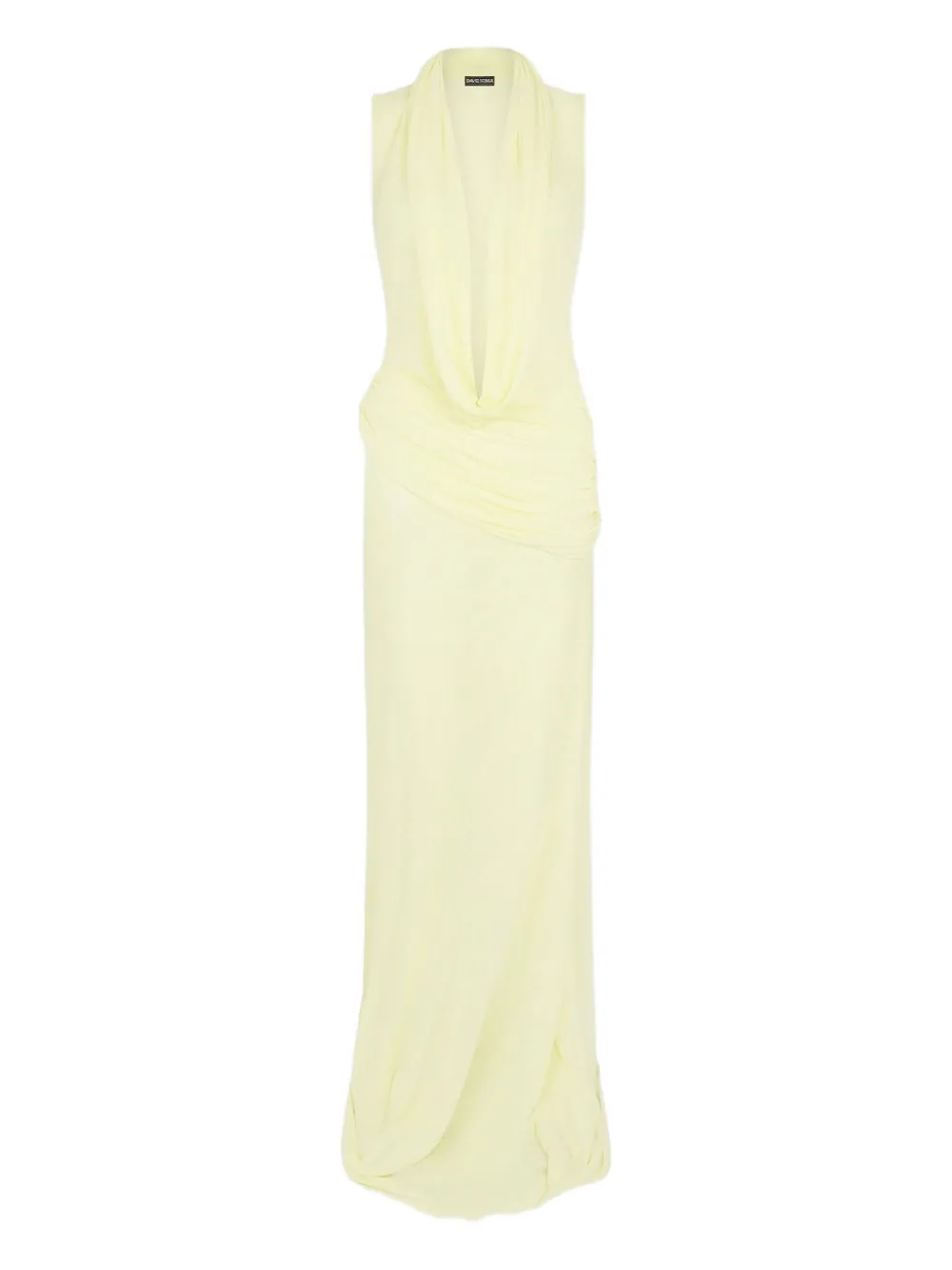 David Koma cowl-neck draped gown Geel