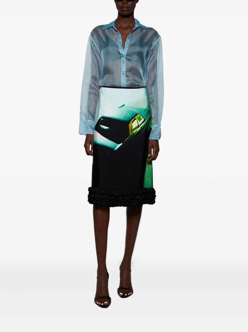 David Koma Zijden blouse - Blauw