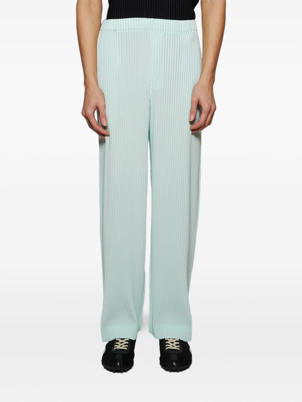 Homme Plissé Issey Miyake ribbed trousers Groen