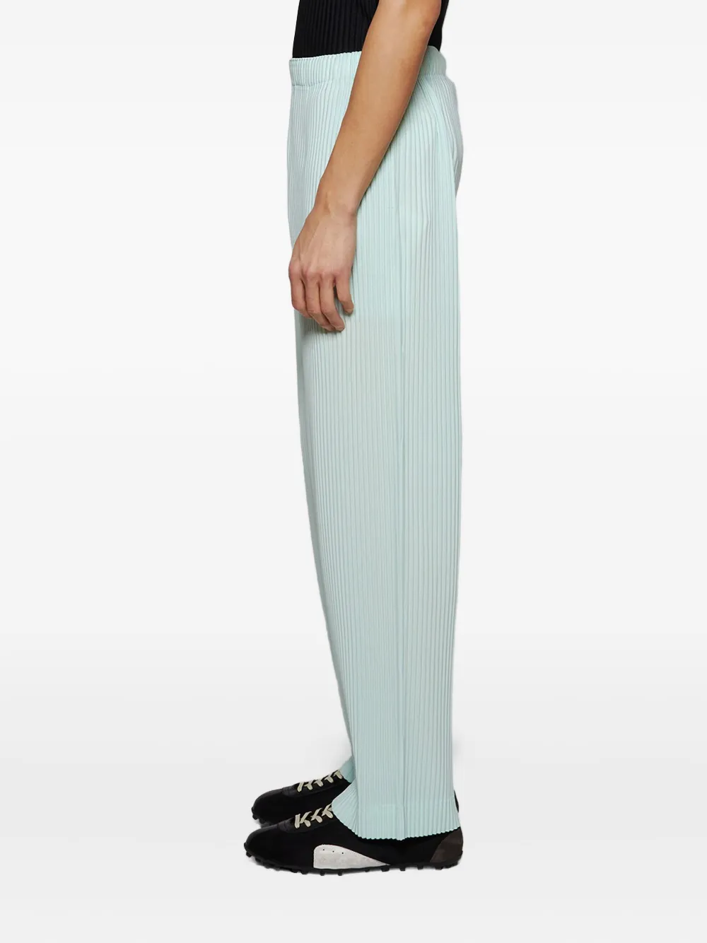 Homme Plissé Issey Miyake ribbed trousers Groen
