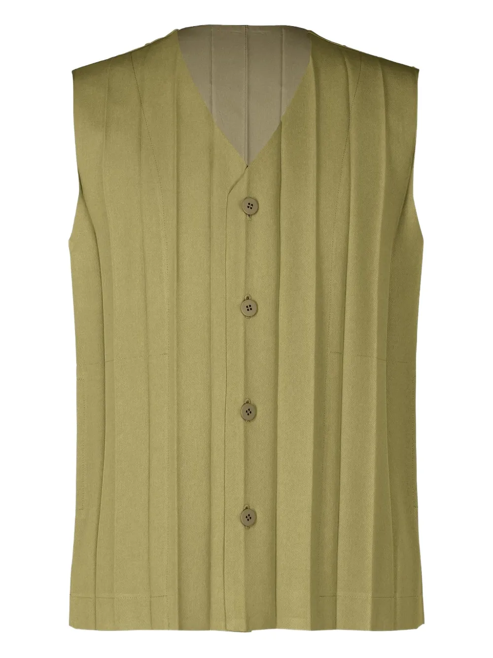 Homme Plissé Issey Miyake Geplooide spencer met knopen Groen