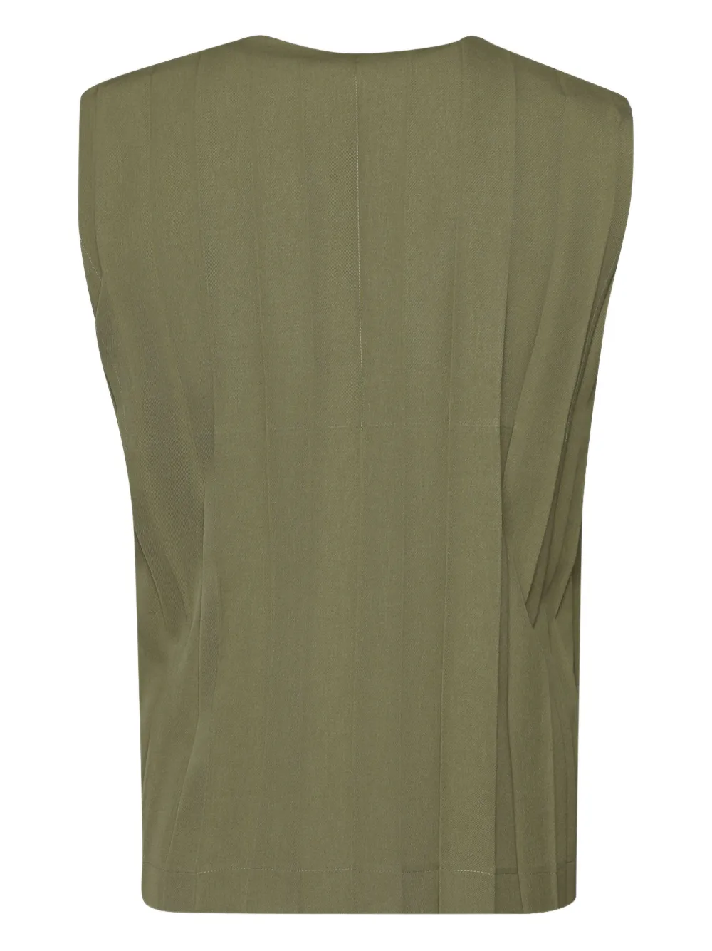 Homme Plissé Issey Miyake Geplooide spencer met knopen Groen