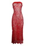 Roberta Einer sequin-embellished midi dress - Red