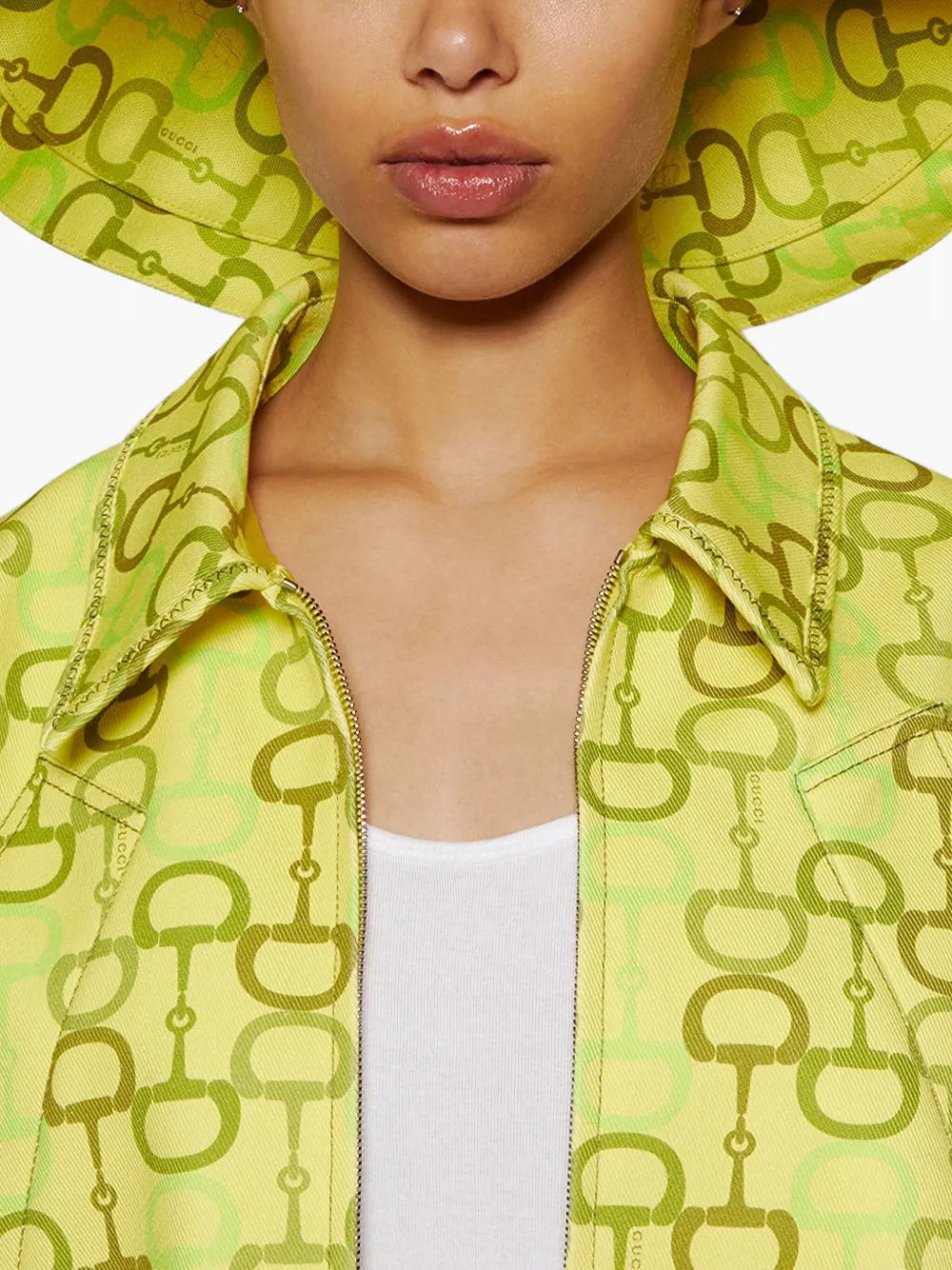 Gucci Vissershoed met Horsebit-print Groen