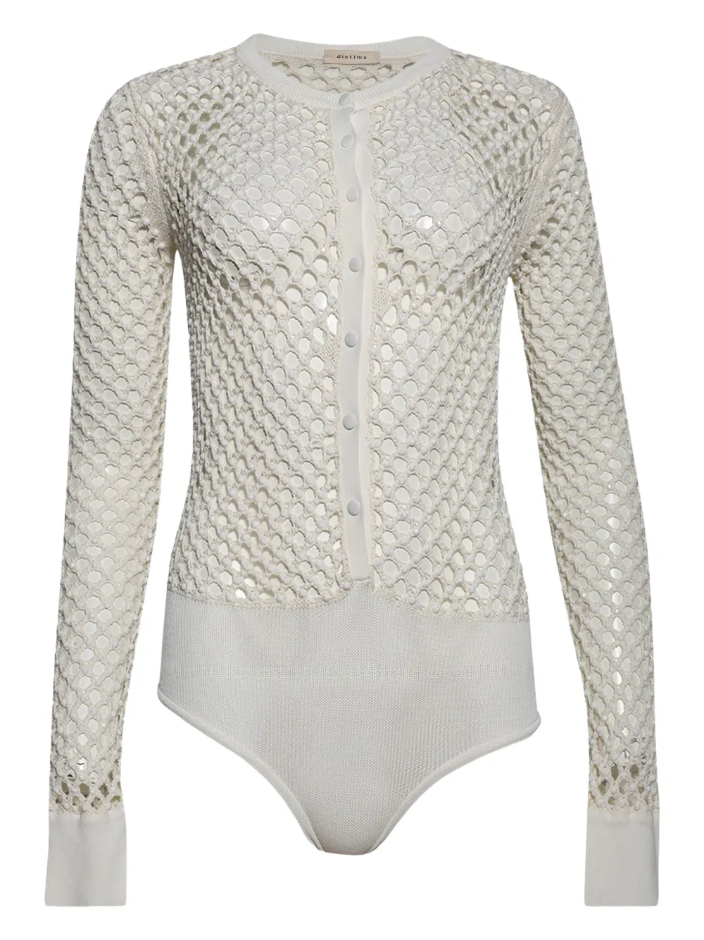 Shop Diotima Zora Crochet Bodysuit In White