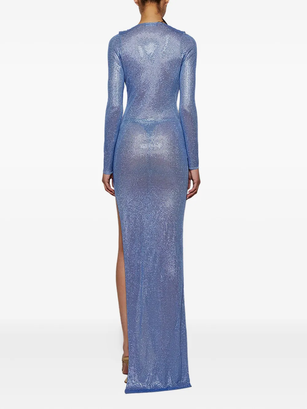 David Koma Avondjurk met col en stras Blauw