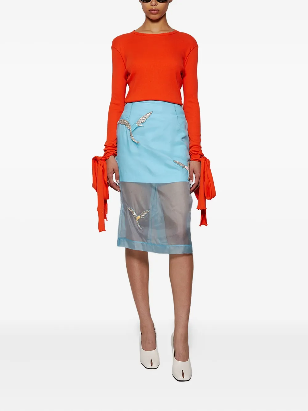 David Koma hummingbird embellished organza skirt | Pencil Skirts | Image 2