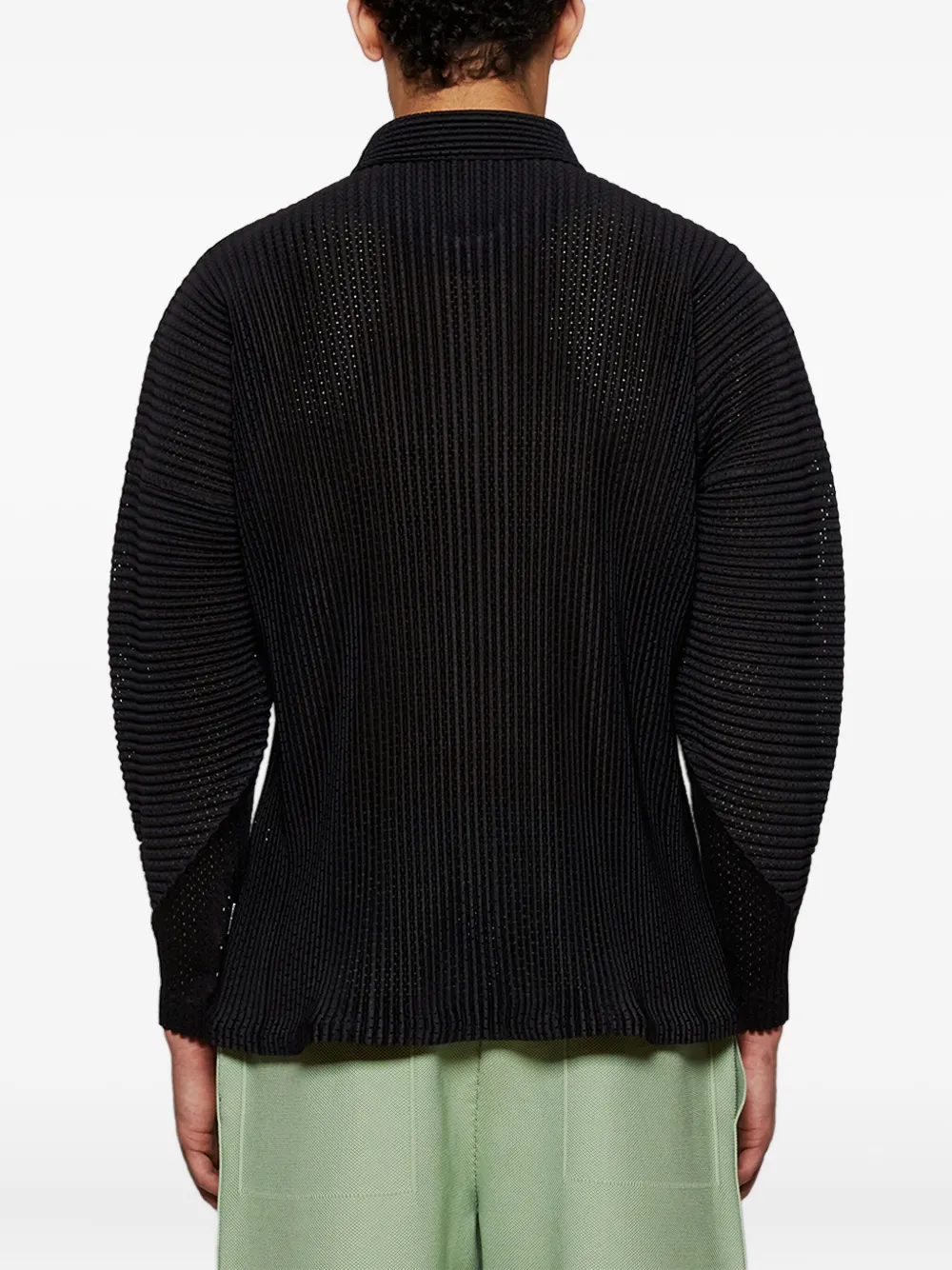 Homme Plissé Issey Miyake pleated shirt jacket Zwart
