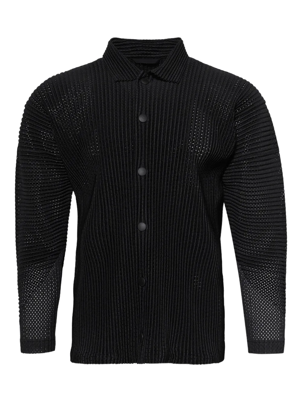 Homme Plissé Issey Miyake pleated shirt jacket Zwart