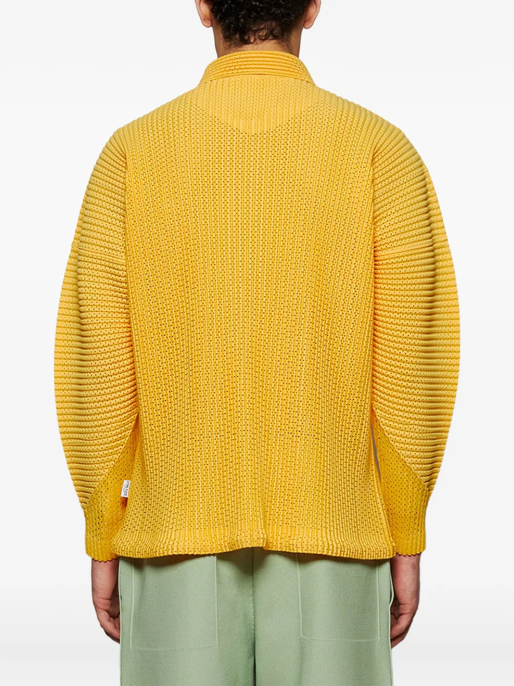Homme Plissé Issey Miyake pleated button shirt Geel