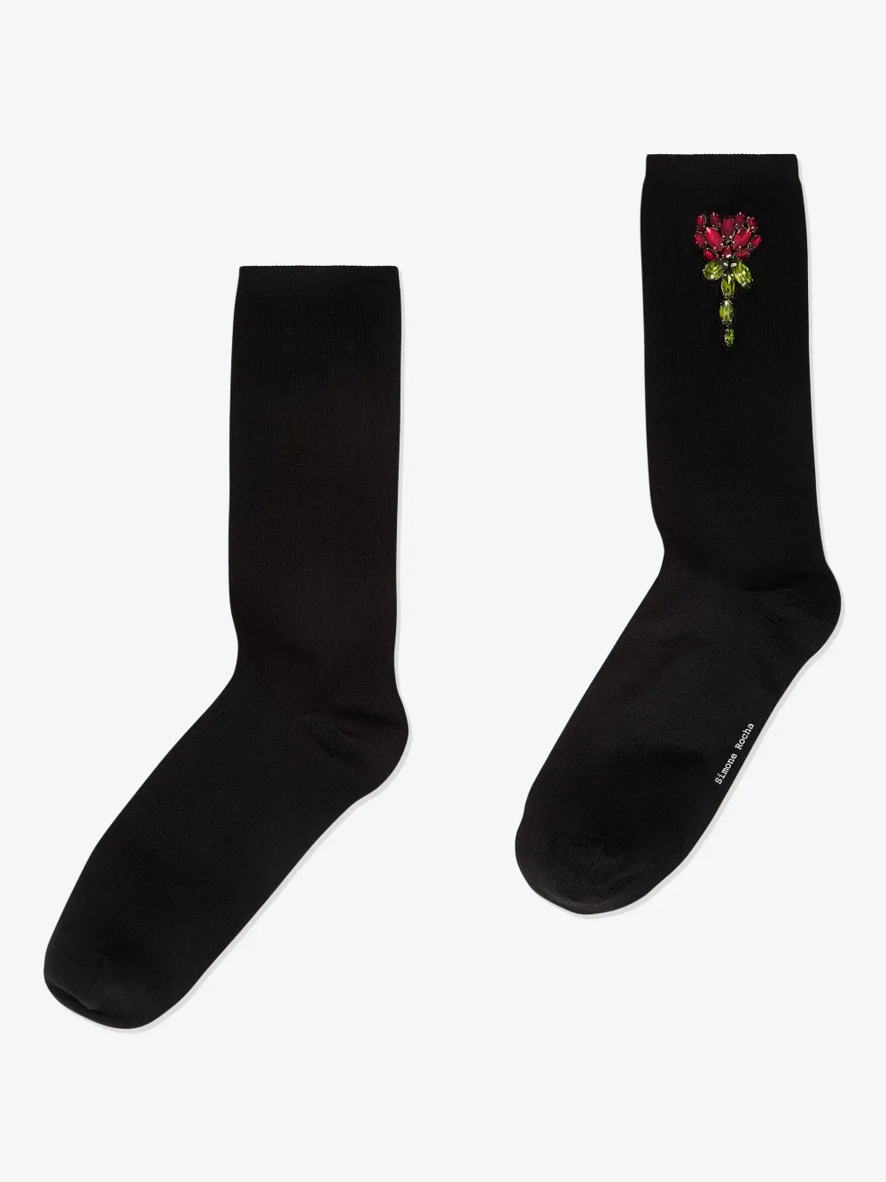 Simone Rocha rose-embroidered socks - Zwart