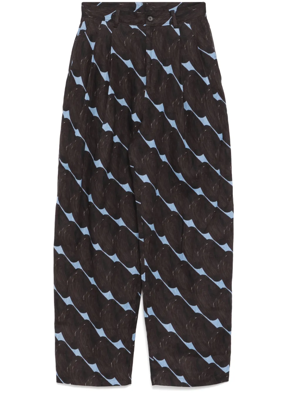 pattern-printed tapered trousers